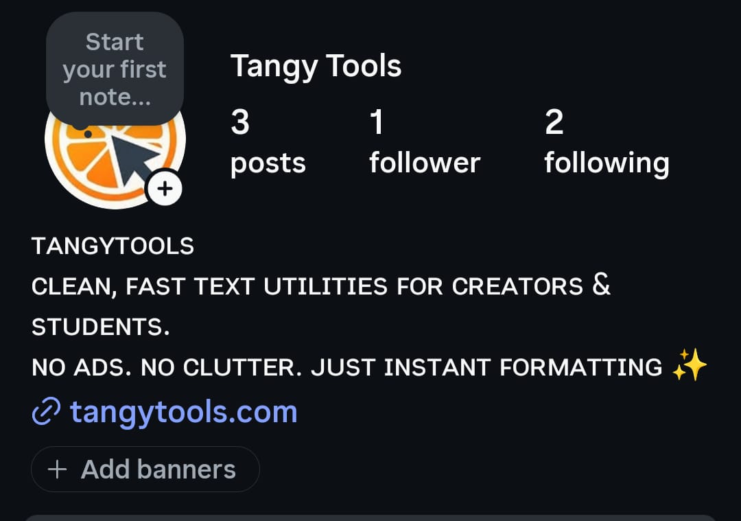 Instagram bio using small caps text style