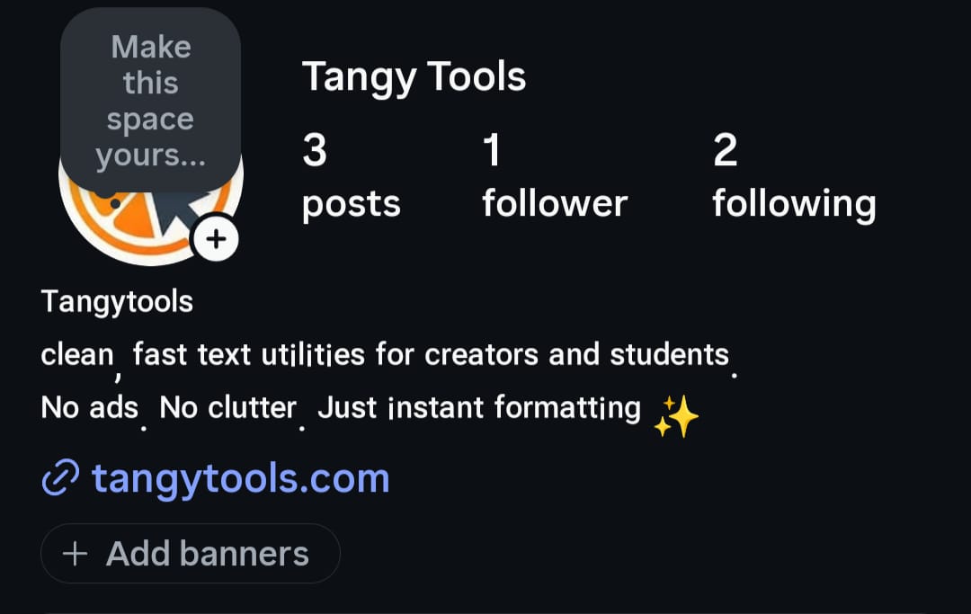 Instagram bio using superscript text style